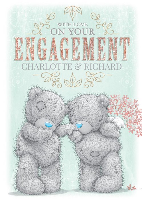 Tatty Teddy In Love Personalised On Your Engagement Card