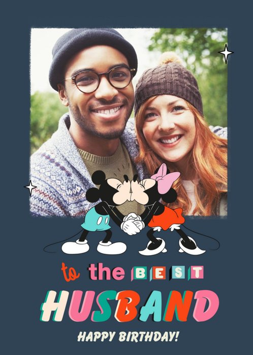 Disney Mickey Mouse Best Husband Photo Upload Birthday Card