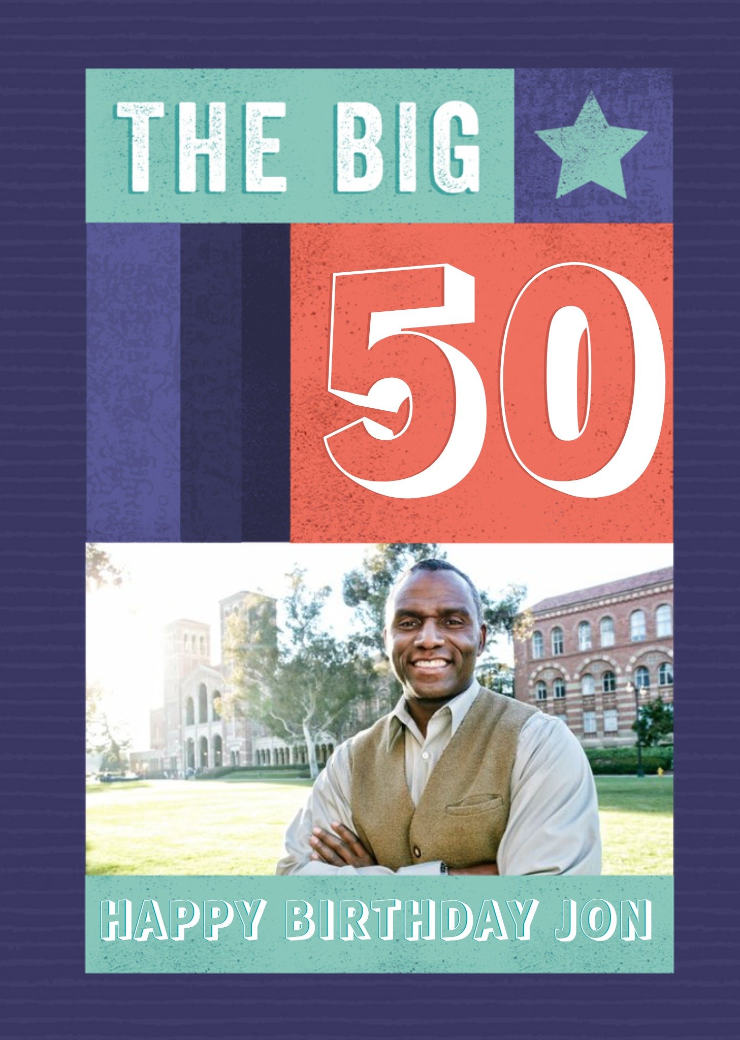 The Big 50 Photo Upload Birthday Card