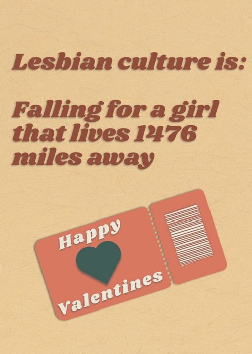 Funny Lesbian Culture Valentine's Day Card