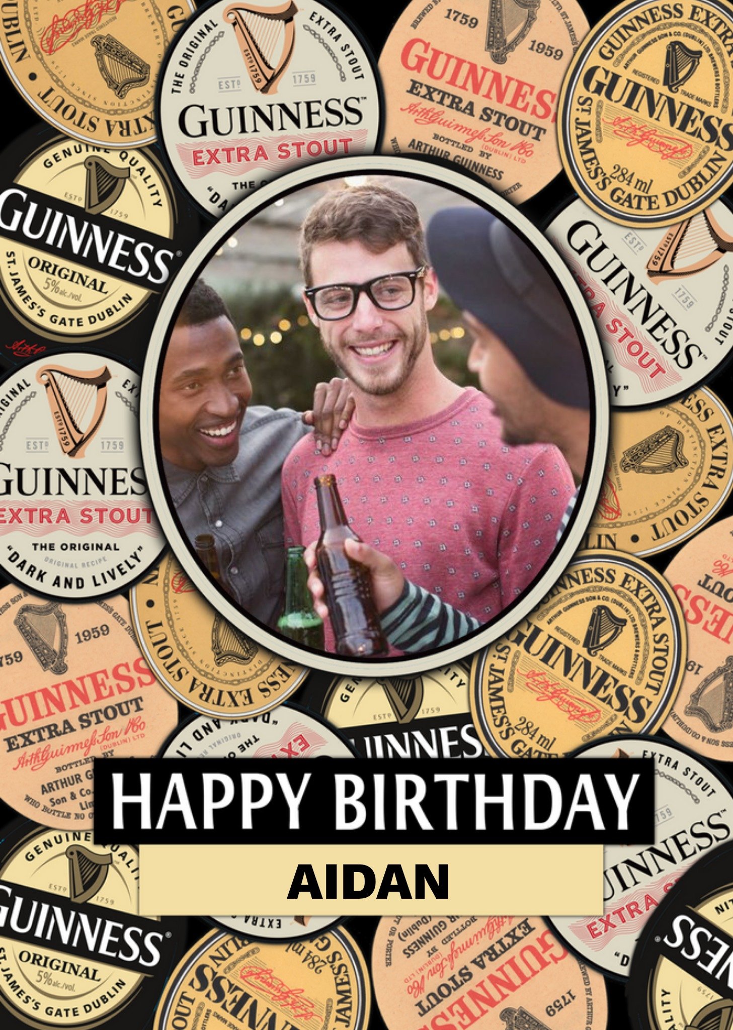 Guinness Photo Upload Birthday Card, Large