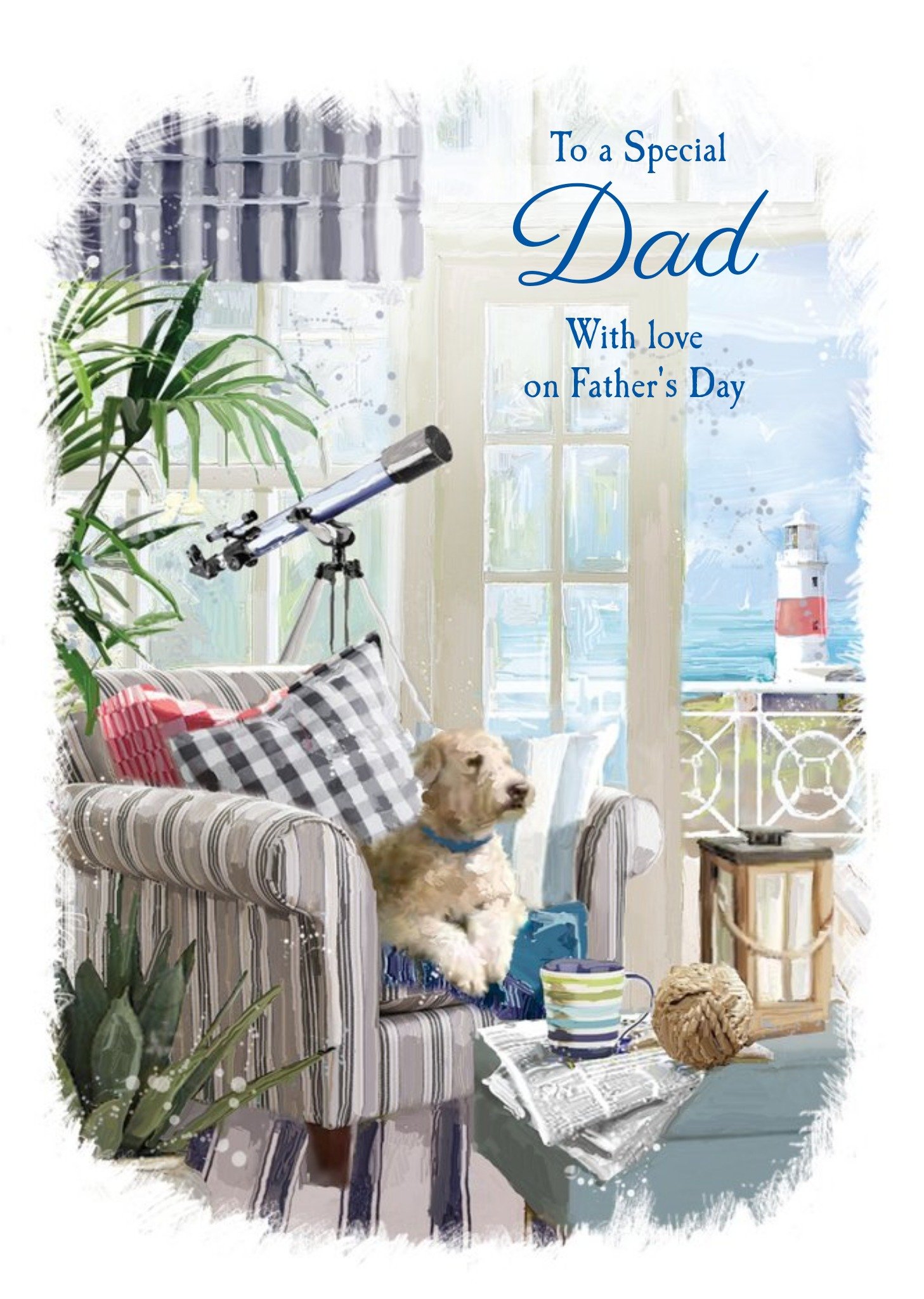 Ling Design Puppy At The Seaside Father's Day Card