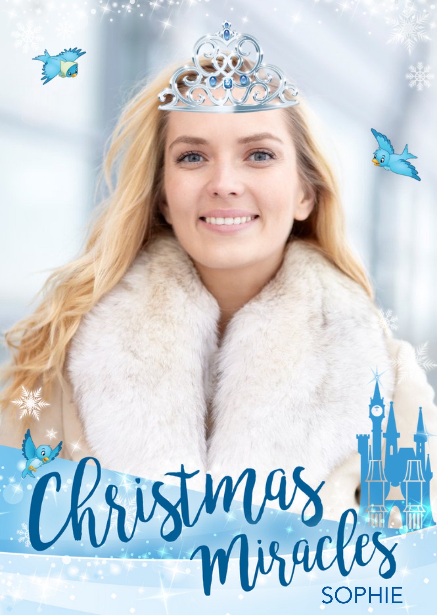 Disney Princesses Disney Princess Cinderella Photo Upload Christmas Card, Large