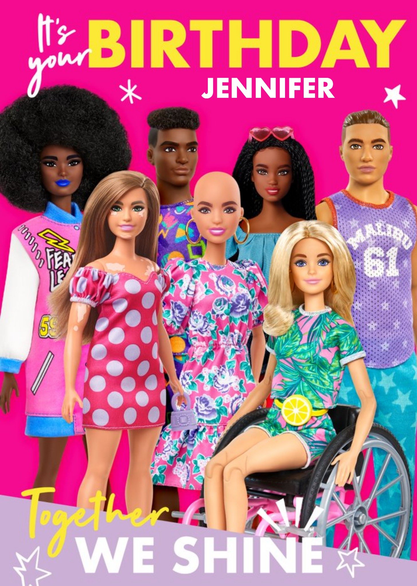 Barbie Together We Shine Birthday Card Ecard