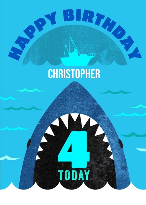 Jaws Illustrated 4 Today Birthday Card