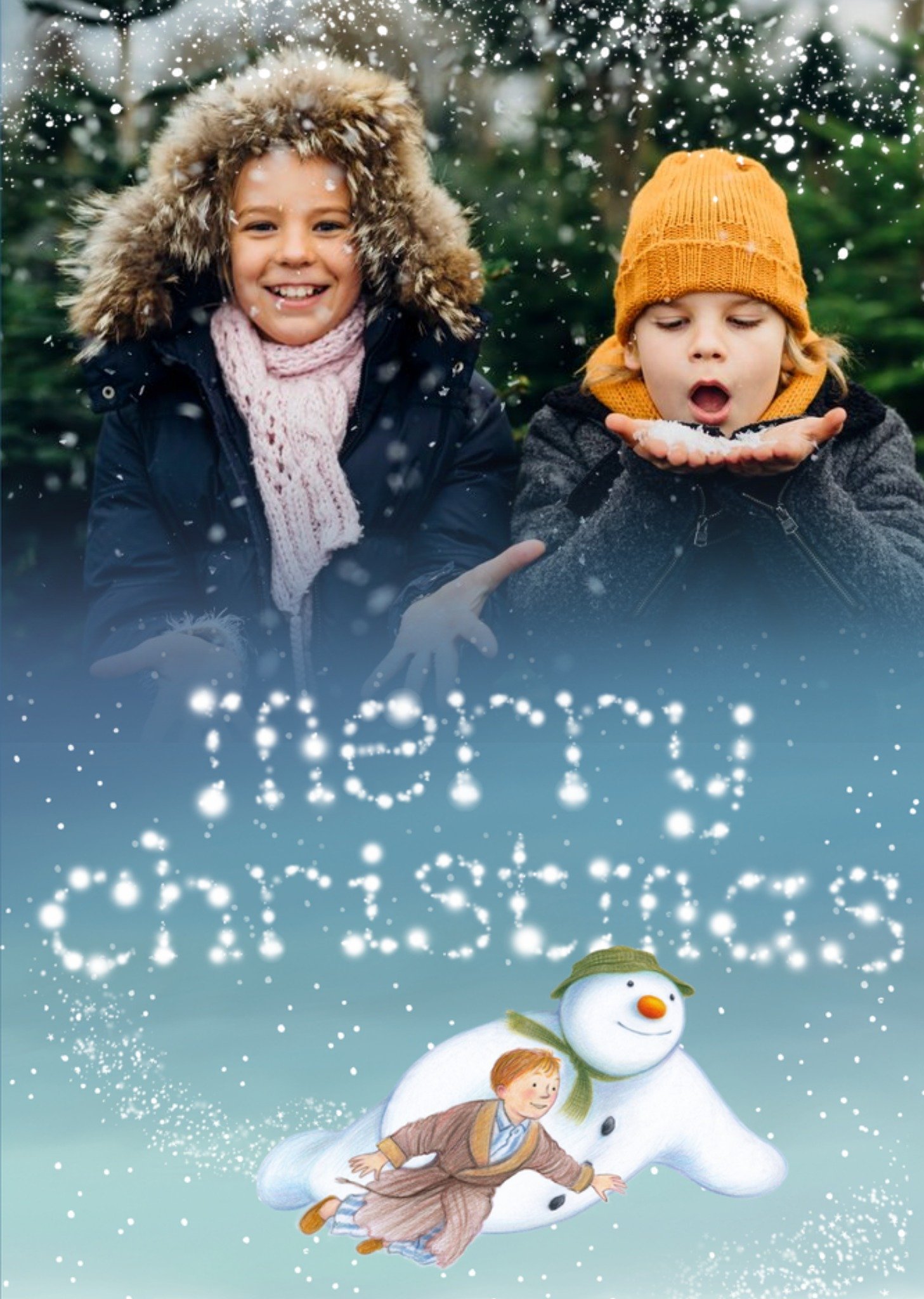 The Snowman Flying Photo Upload Christmas Card Ecard