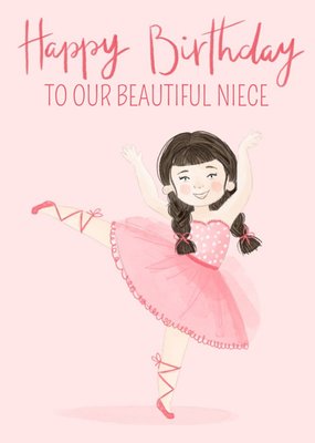 Okey Dokey Design Cute Ballerina Illustration Beautiful Niece Birthday Card
