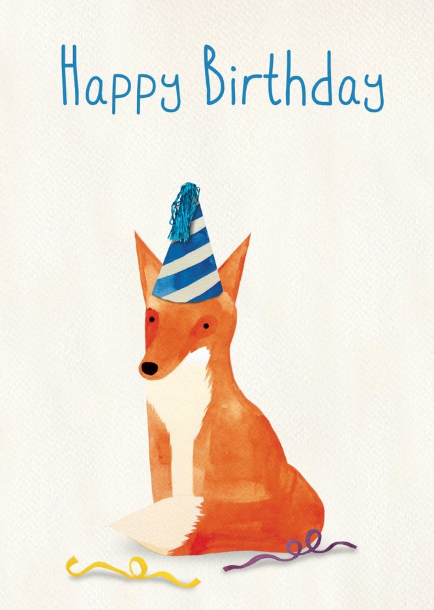 Moonpig Fox Happy Birthday Card, Large