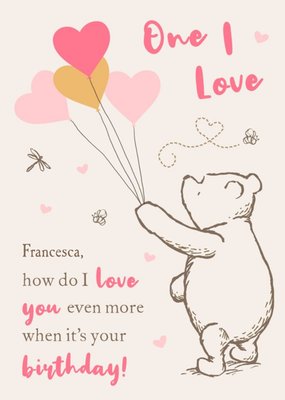 Winnie The Pooh I Love You Even More When It's Your Birthday Card
