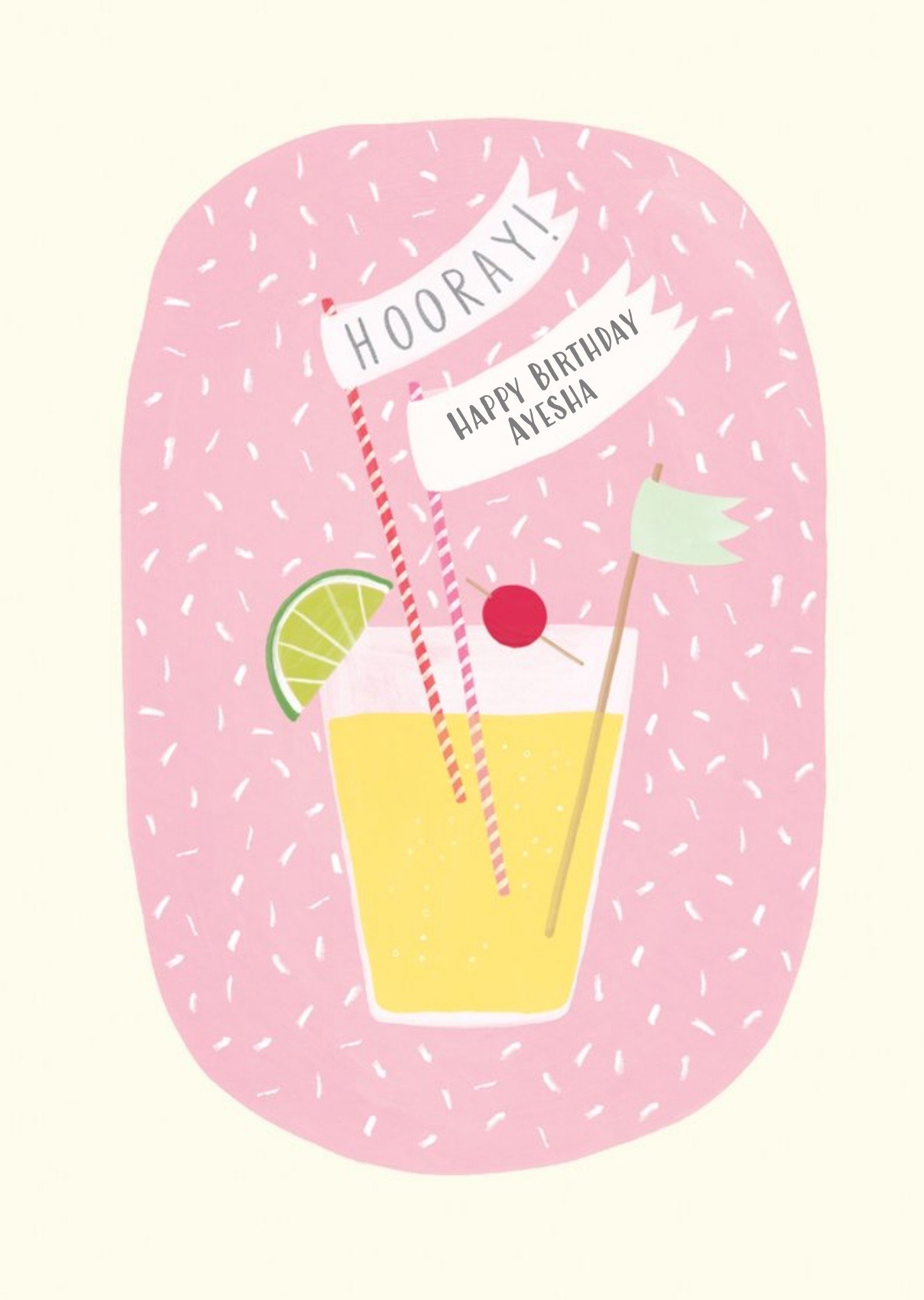 Moonpig Delicious Cocktail Personalised Birthday Card, Large