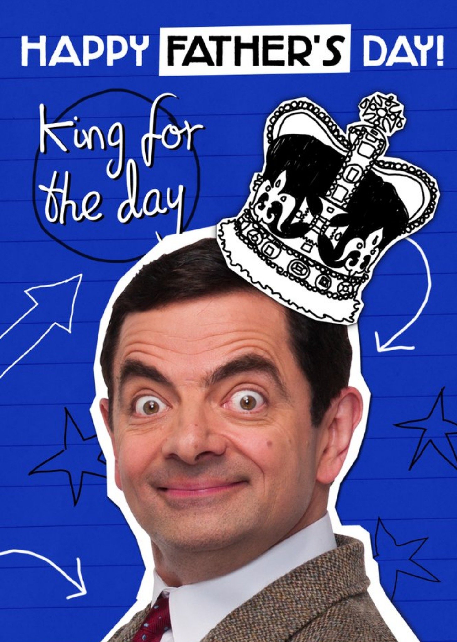Moonpig Funny Mr Bean King For The Day Father's Day Card Ecard