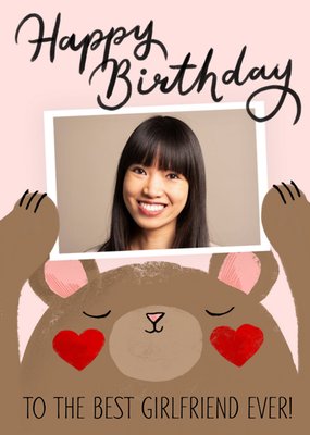 Okey Dokey Illustrated Teddy Bear Happy Birthday Photo Upload Card