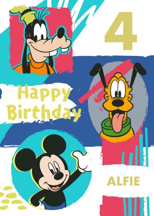 Disney Mickey And Friends Personalised Birthday Card