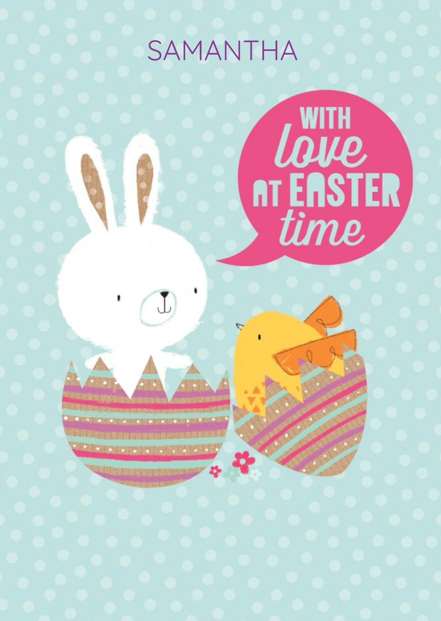 Typographic Illustrative Personalised Easter Card Ecard