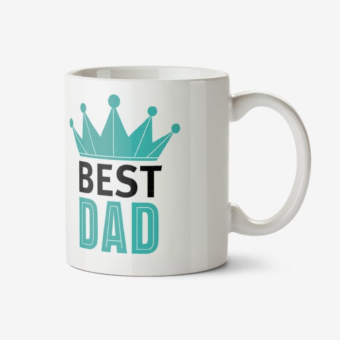 Crown on Best Dad Typographic Crown Photo Upload Mug