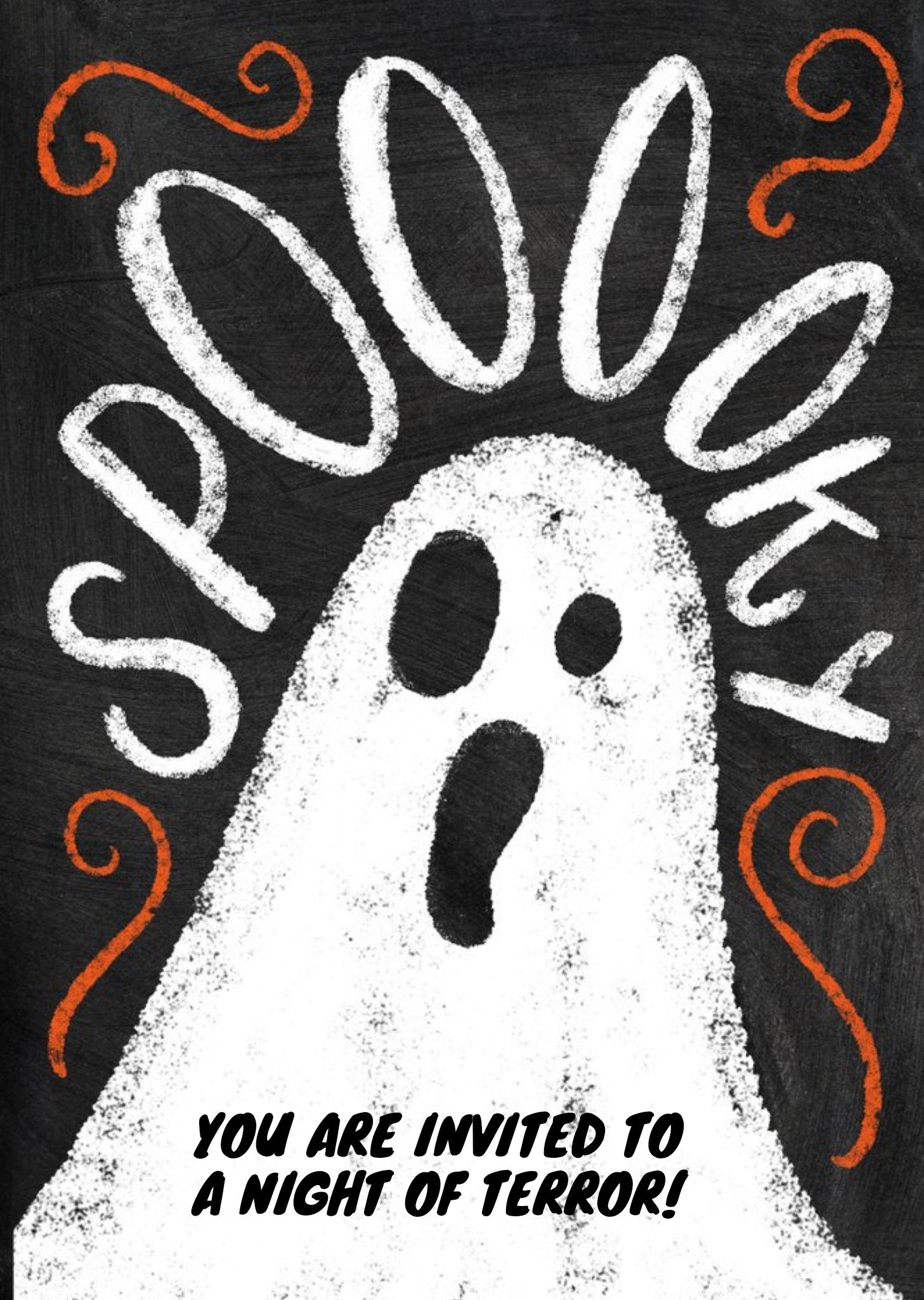 Moonpig Spooky Ghost Halloween Party Invitation, Large Card