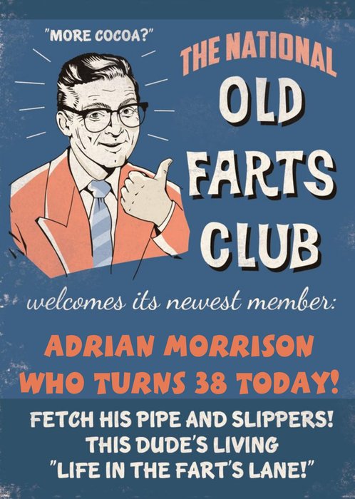 Retro Old Farts Club Personalised Birthday Card