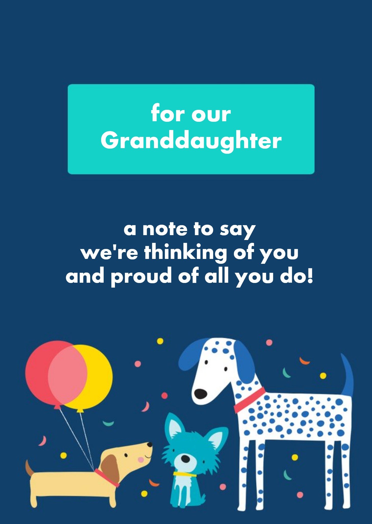 James Ellis Stevens Dogs Granddaughter Thinking Of You Card Ecard