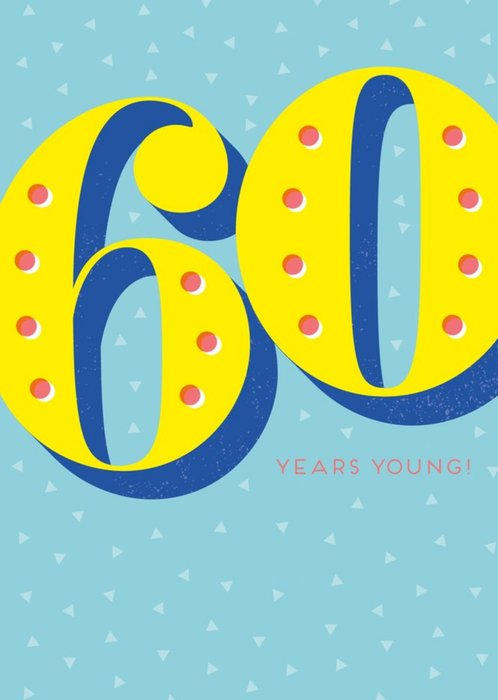 Blue Typographic 60th Birthday Card