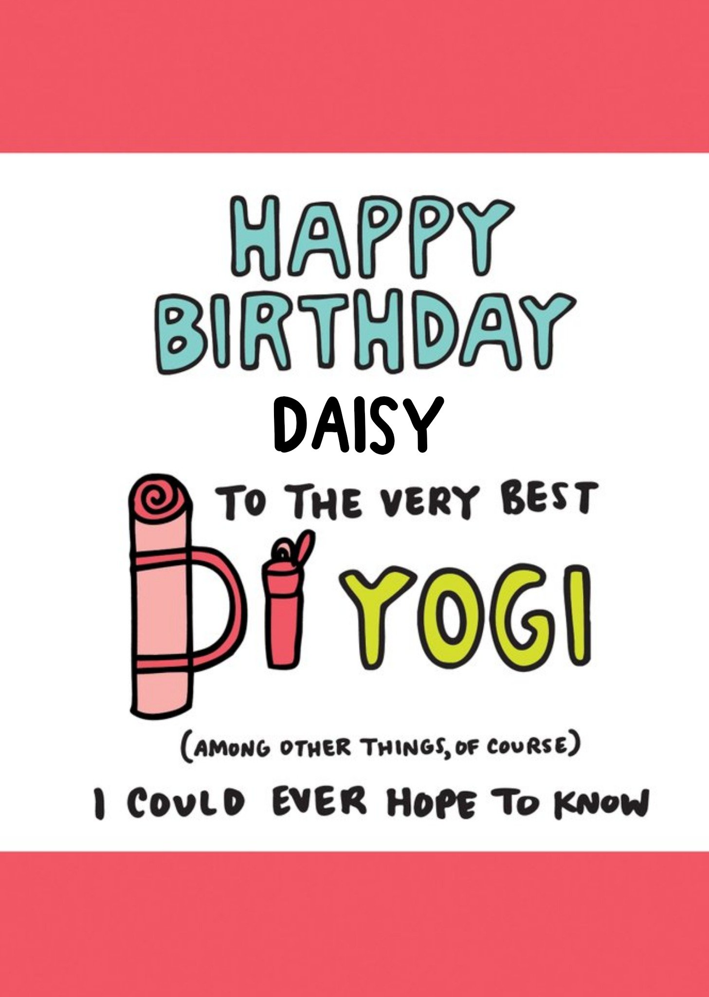 Moonpig Very Best Yogi Birthday Card - Yoga - Fitness, Large