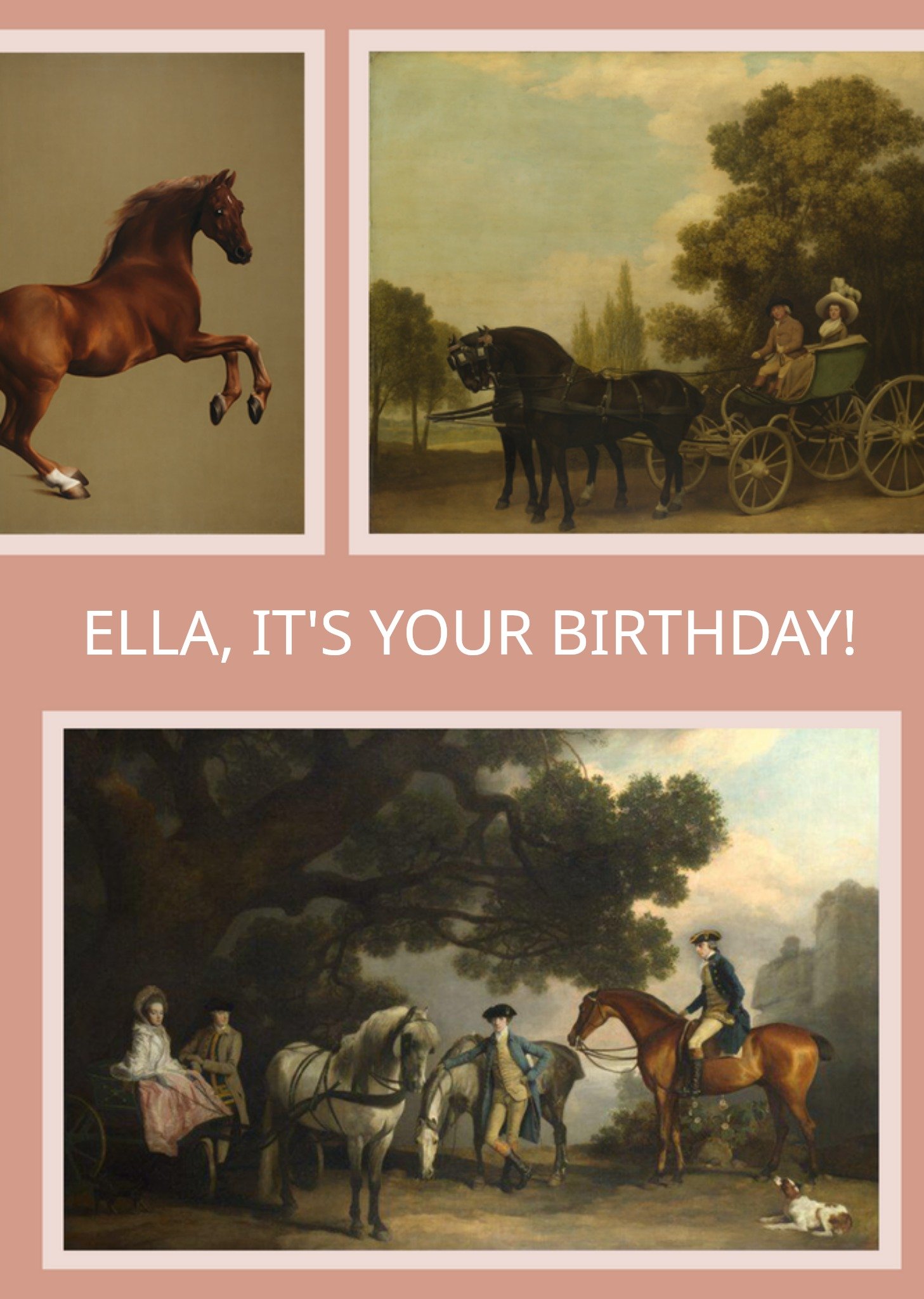The National Gallery Artist George Stubbs Birthday Card, Large
