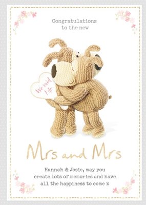 Boofle Sentimental Wedding Day Card Congratulations to the new Mrs & Mrs