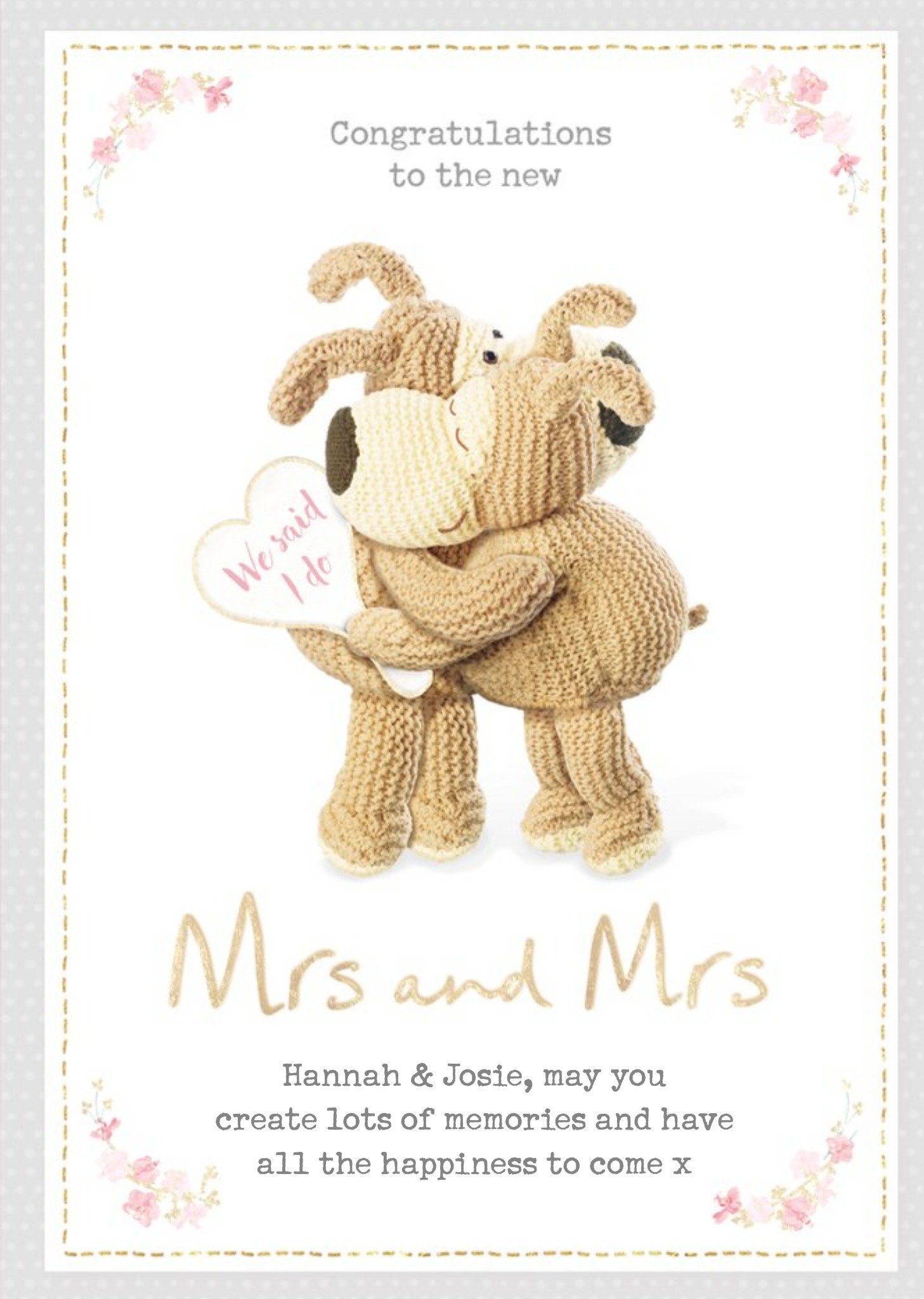 Boofle Sentimental Wedding Day Card Congratulations To The New Mrs & Mrs, Large