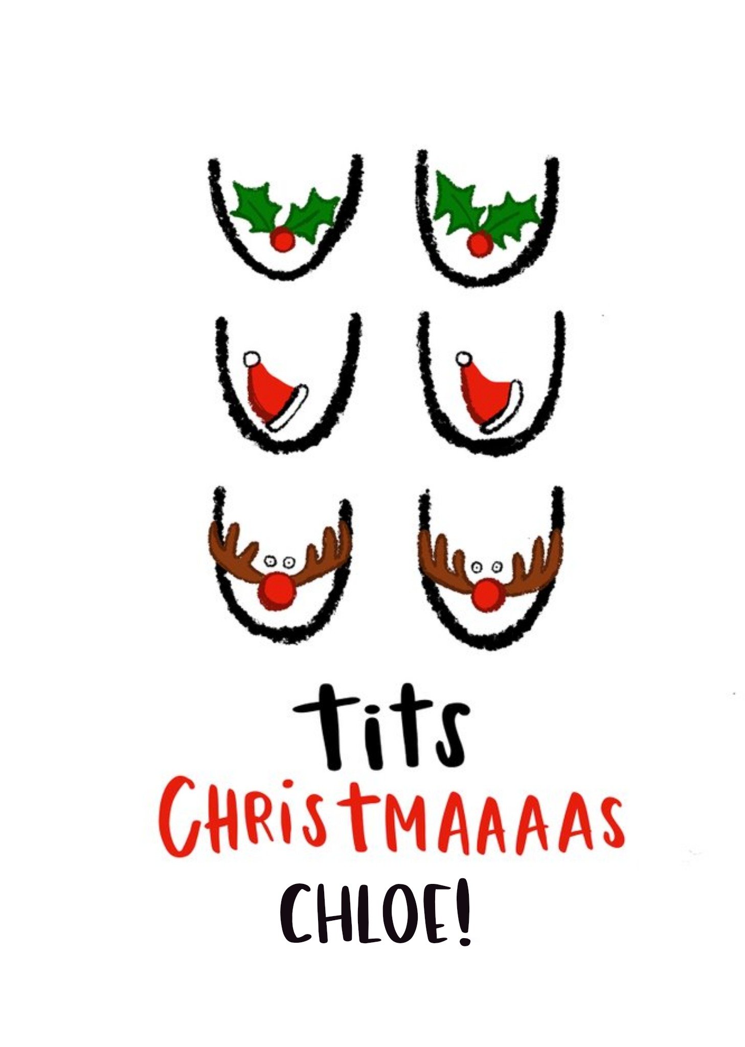 Moonpig Modern Funny Tits Christmas Card Ecard