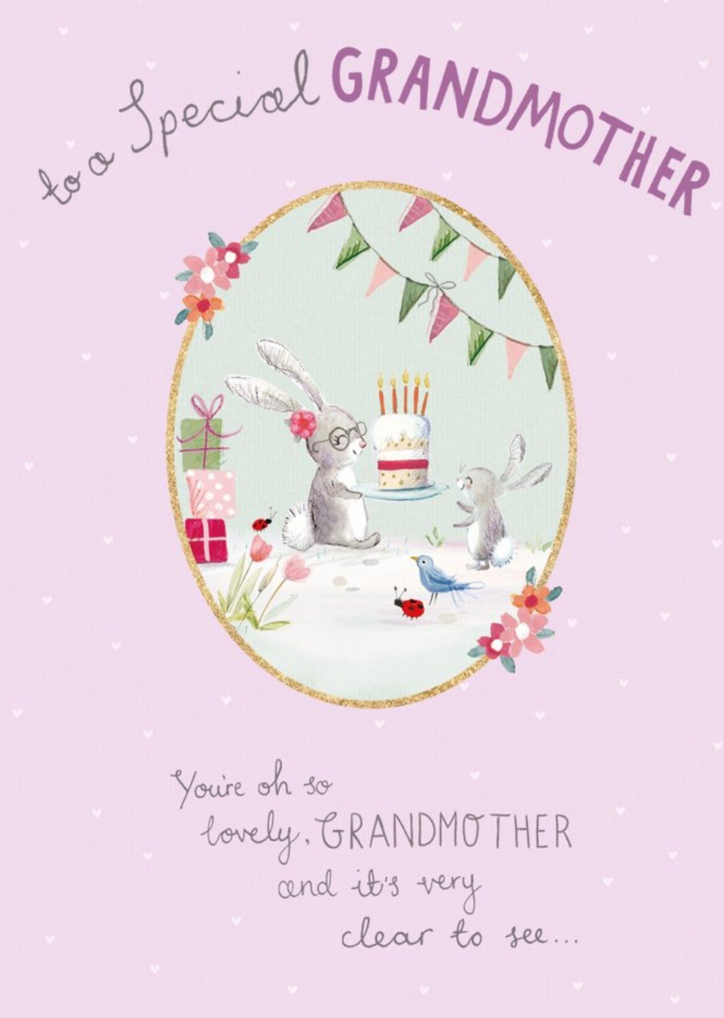Moonpig Cute Bunny Illustrations To A Special Grandmother Birthday Card, Large