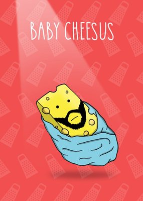 Baby Cheesus Jesus Pun Christmas Card