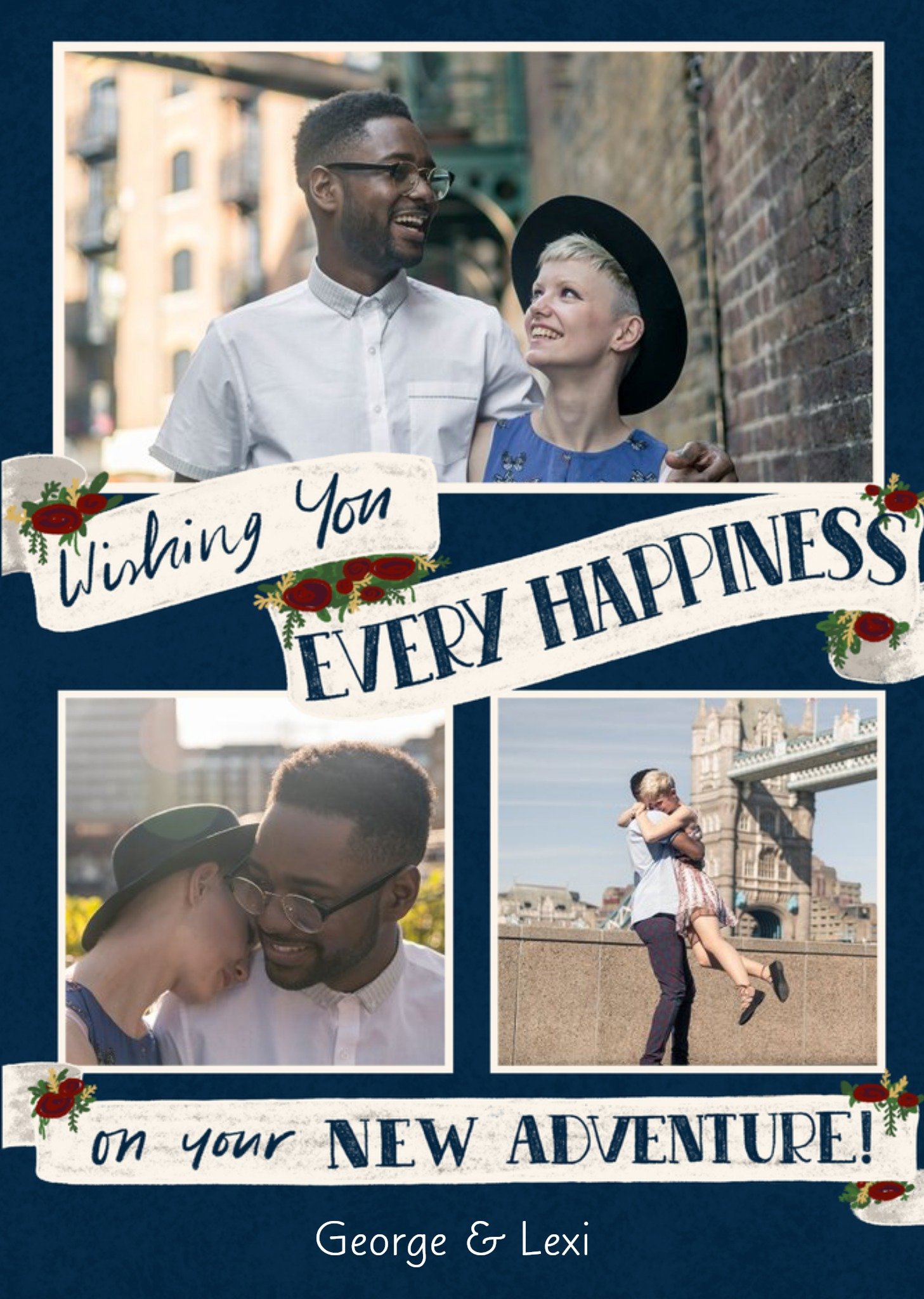 Moonpig Wedding Card - Wedding Congratulations - Photo Upload - Happiness - New Adventure Ecard
