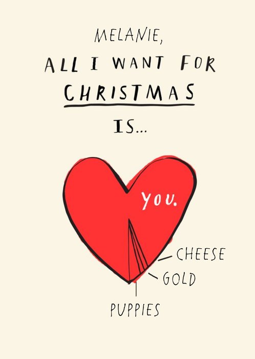 Bouncy Banana All I Want For Christmas Personalised Card