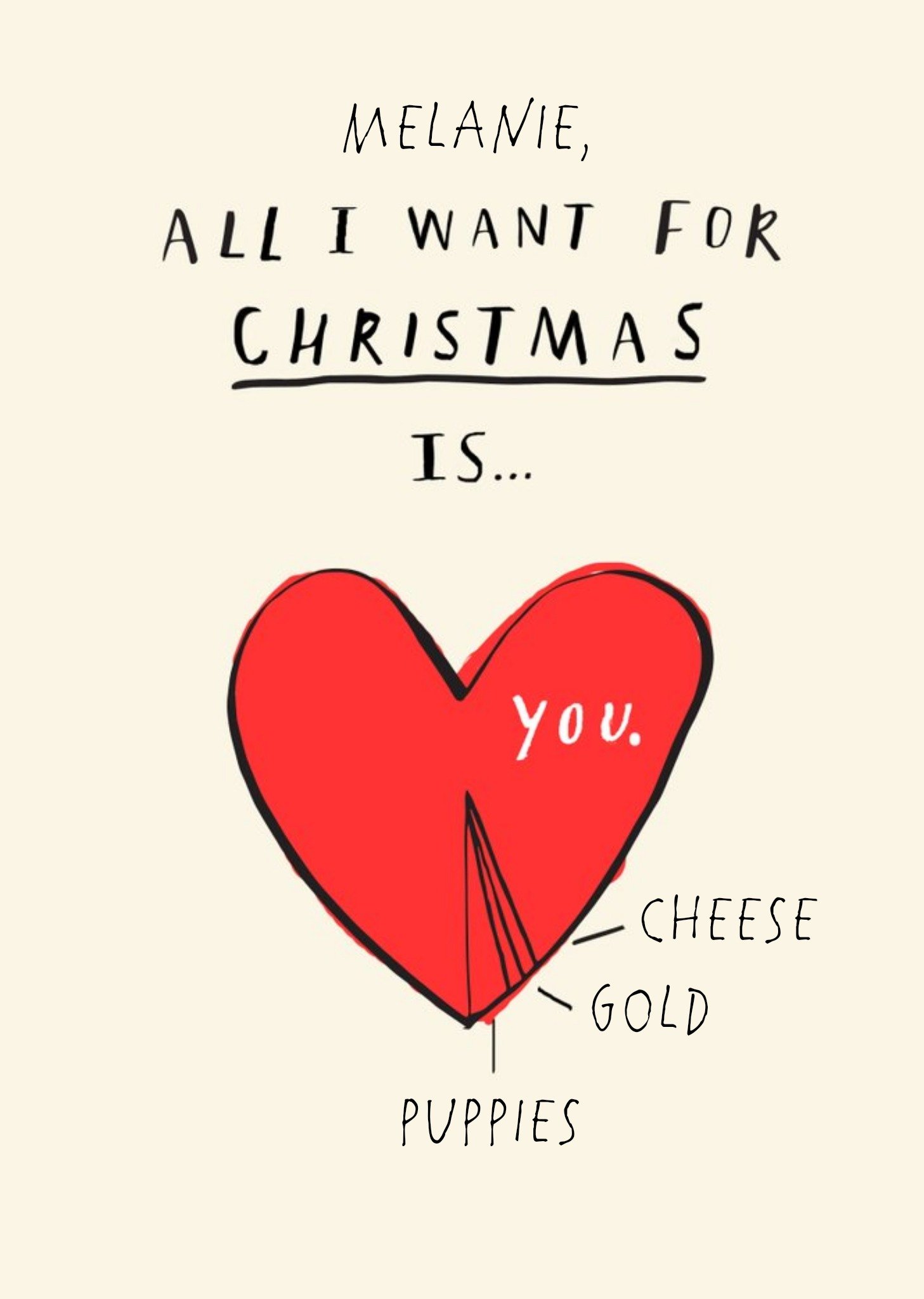 Bouncy Banana All I Want For Christmas Personalised Card Ecard