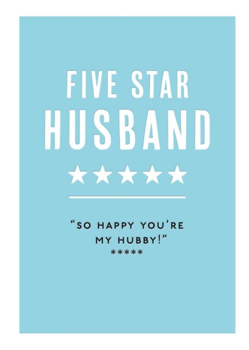 Mungo And Shoddy Type Things Five Star Husband Card