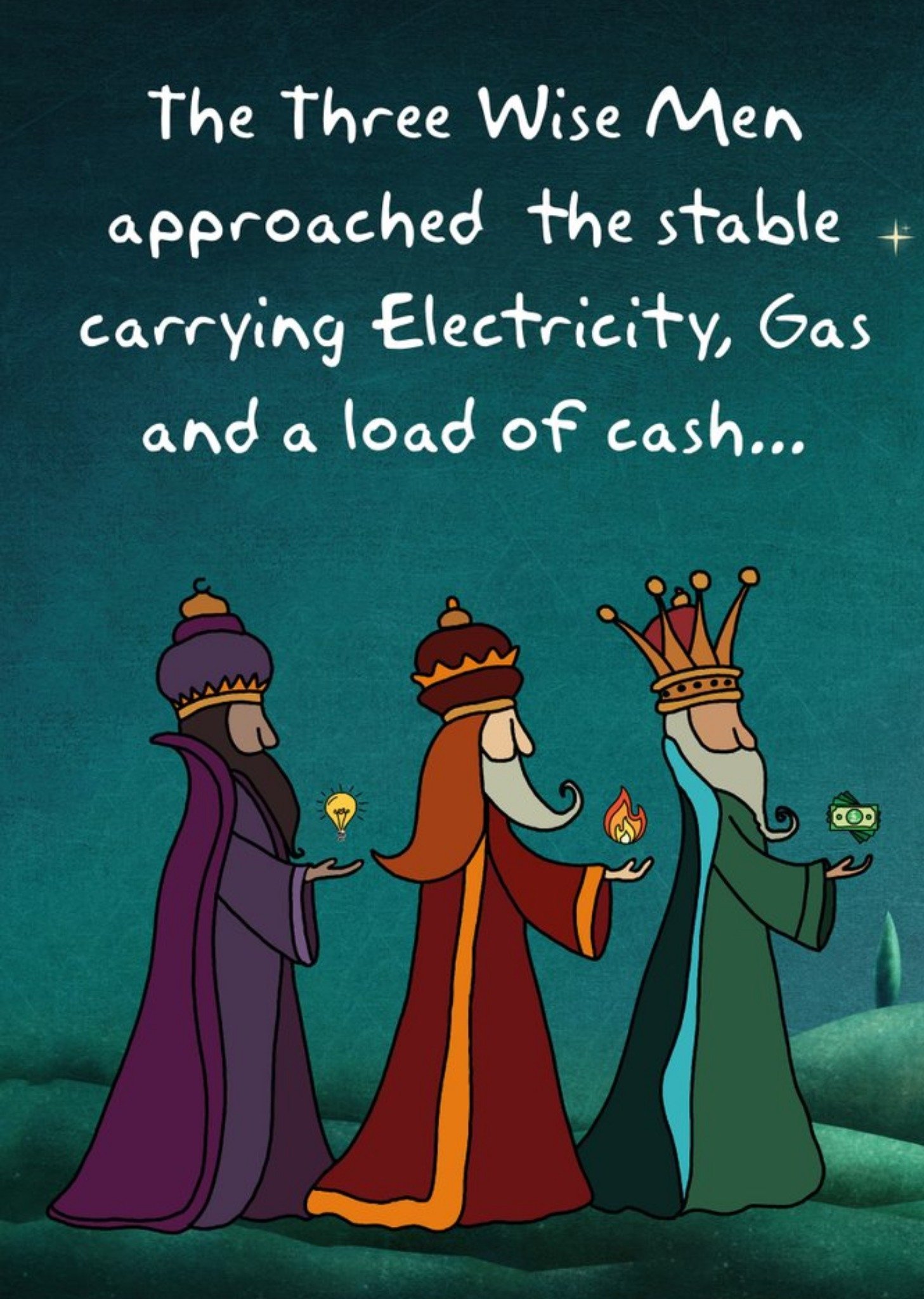 Moonpig The Three Wise Men Cost Of Living Card, Large