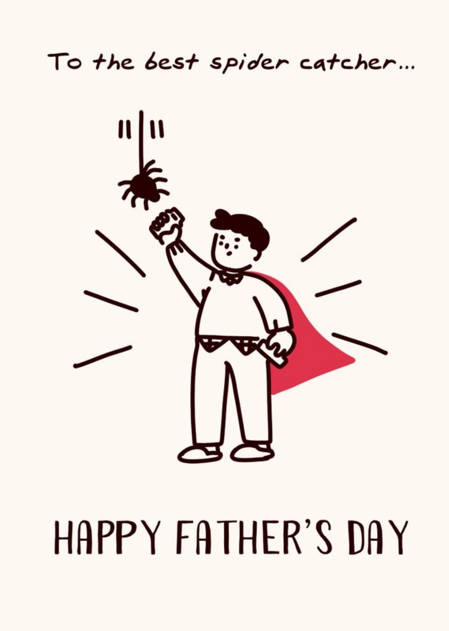 Illustrated Spider Catcher Father's Day Card Ecard