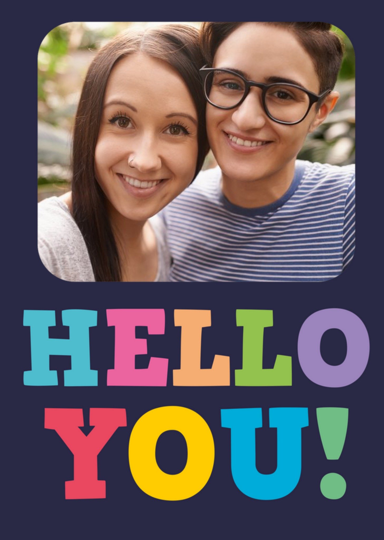 Typographic Hello You Photo Upload Birthday Card Ecard