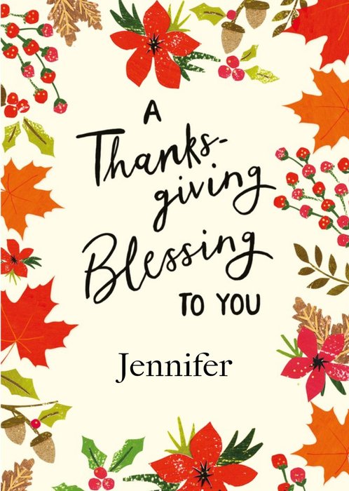 Clintons Thoughtful Floral Thanksgiving Card