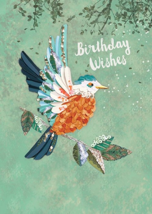 UKG Illustrated Foliage Birthday Wishes Card