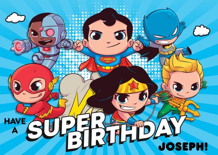 Kids DC Super Friends Birthday card