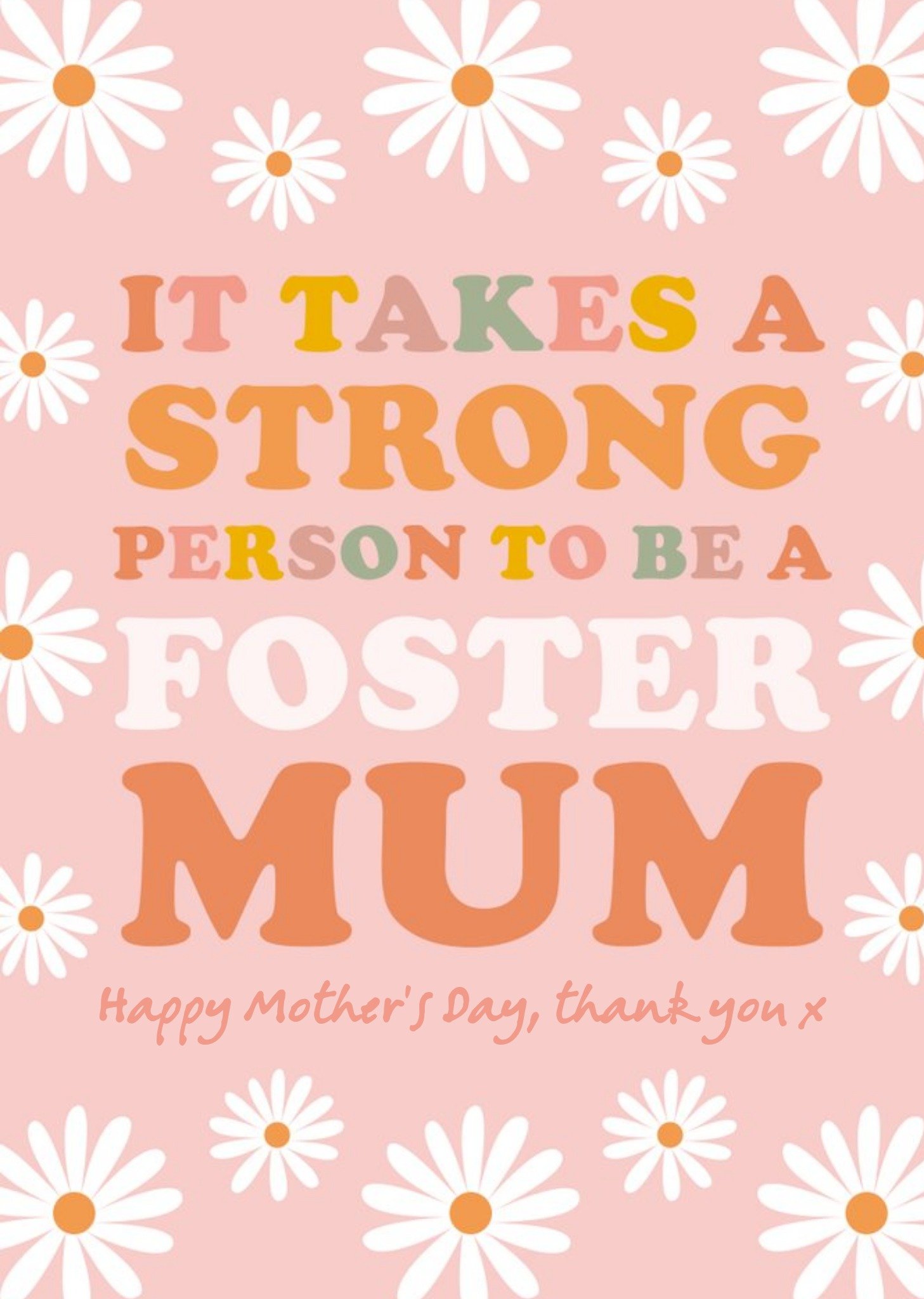 Moonpig It Takes A Strong Person To Be A Foster Mum Mother's Day Card, Large