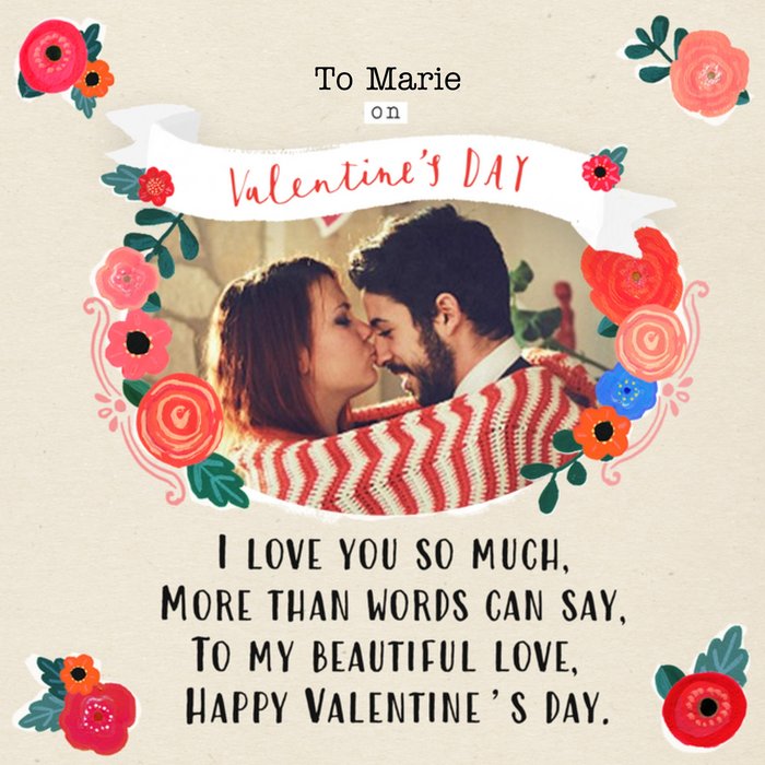To My Beautiful Love Personalised Photo Upload Valentine's Day Card