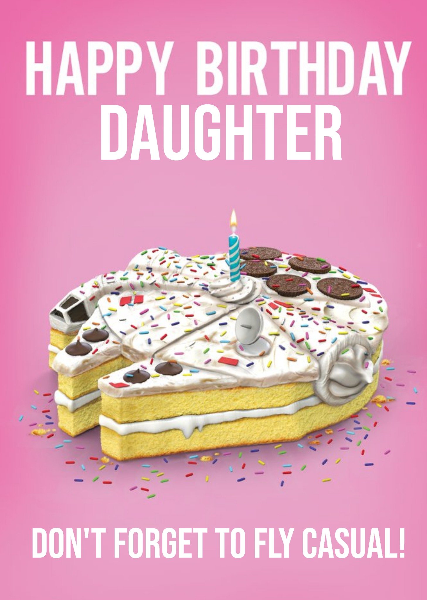 Disney Star Wars Millennium Falcon Birthday Cake Card For Your Daughter Ecard