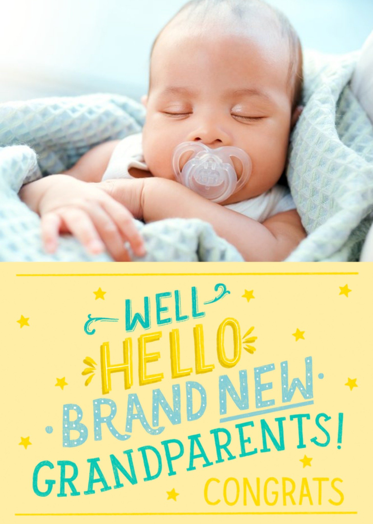 Typographic New Grandparents Photo Upload Card Ecard