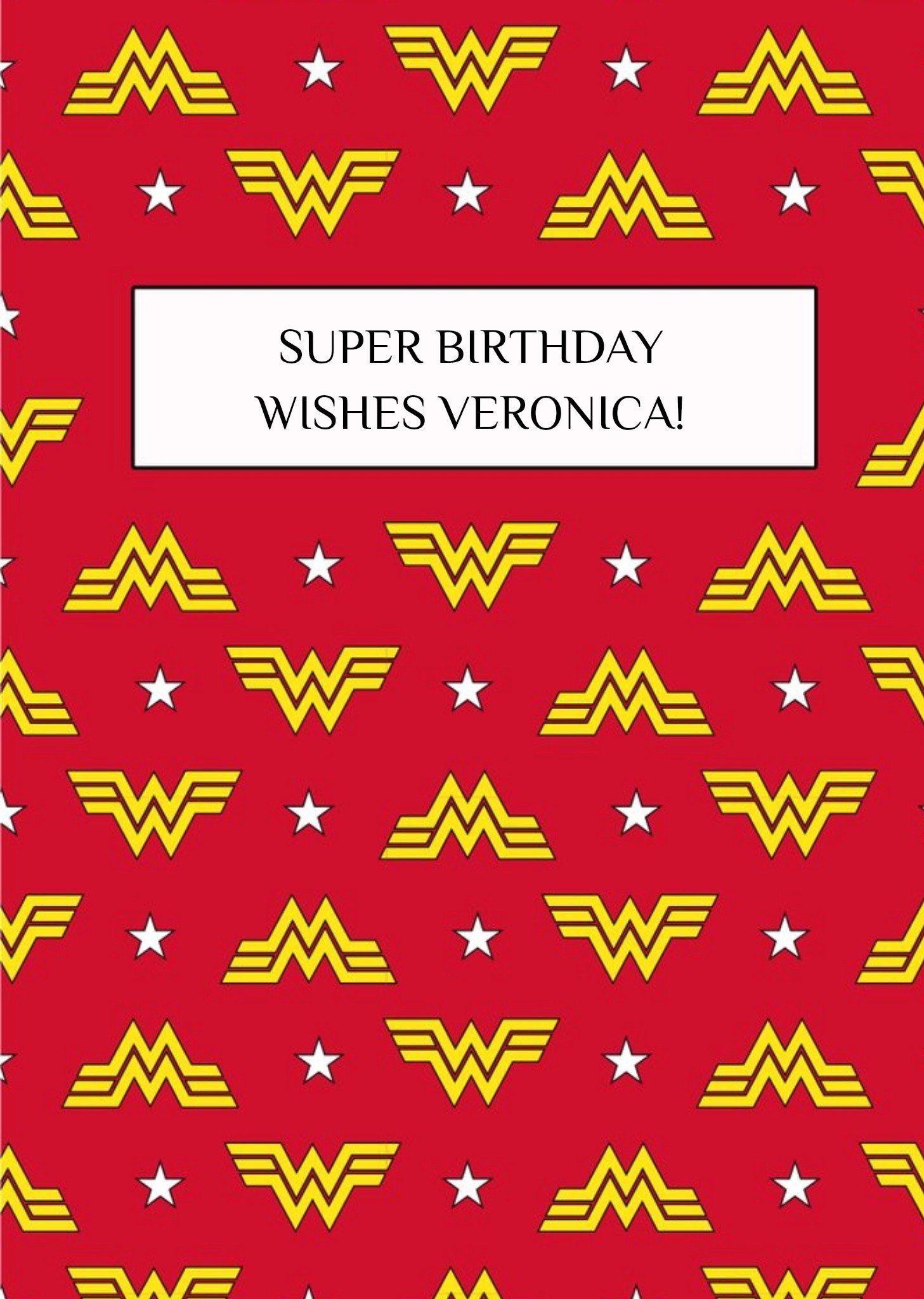 Moonpig Wonder Woman 1984 Superhero Pattern Happy Birthday Card, Large