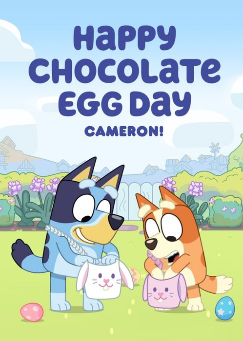 Bluey Fun Happy Chocolate Egg Day Easter Card Moonpig