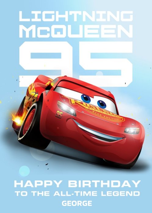 Cars Lighting Mcqueen Personalised Birthday Card