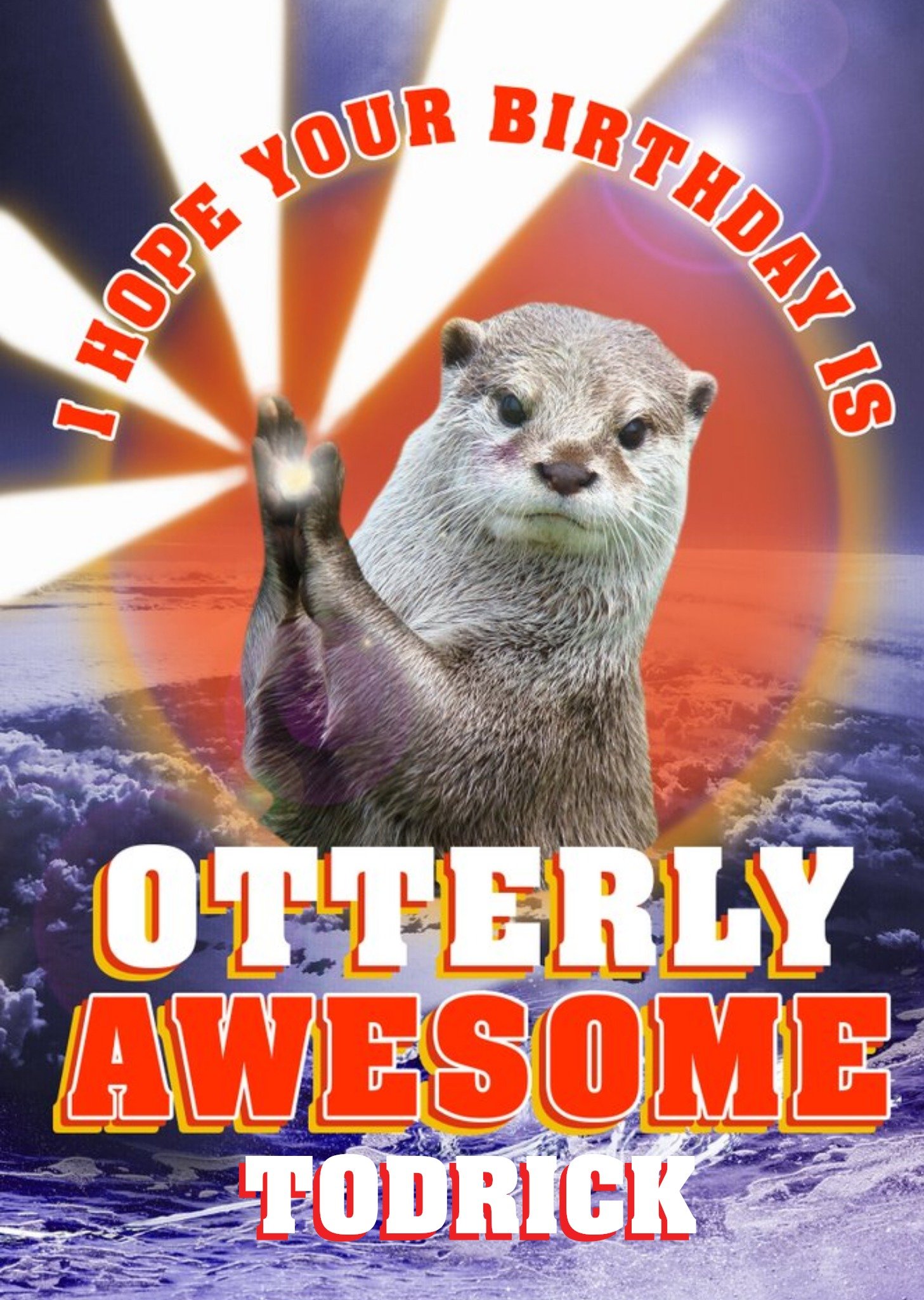 Moonpig Funny I Hope Your Day Is Otterly Awesome Card, Large