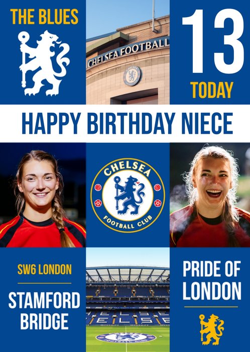 Chelsea FC Photo Upload Birthday Card
