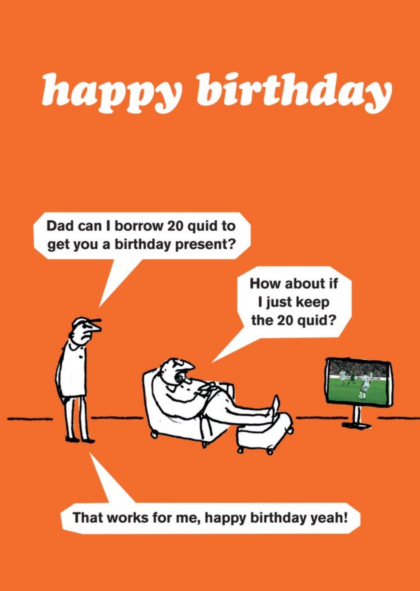 Brainbox Candy Borrow 20 Quid Funny Birthday Card